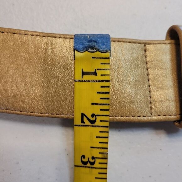 Sharon Burch Vintage Wide Gold Belt and Oversized Buckle Vintage 80s - Picture 9 of 10